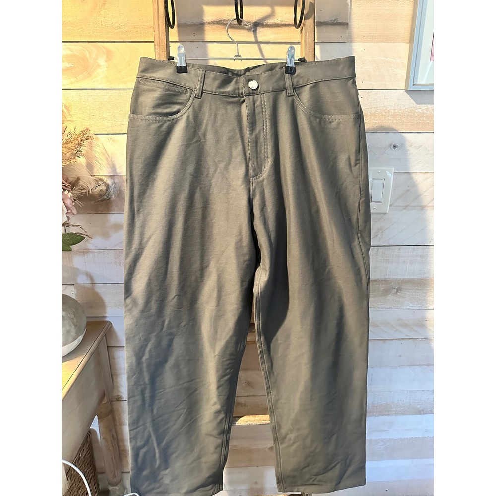 Lululemon ABC Pant Classic 5 Pocket Olive Green Grey Mens Size 36x31